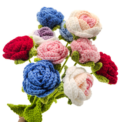 Handcrafted Crochet Roses: Charming Gift for Wife, Girlfriend, Mom, Grandma, Sister, Anniversary Gift For Her