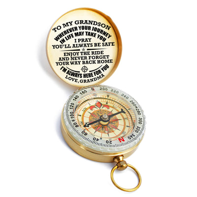 To My Grandson Compass, Graduation Gift, Personalized Compass, Gifts For Men, Anniversary Gifts For Him, CG75