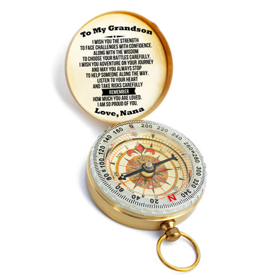 Anniversary Gifts For Him, To My Grandson Compass, Graduation Gift, Personalized Compass, Gifts For Men, CG77