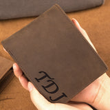 Personalized Leather Wallets, Perfect Gifts For Men, To Our Grandson Wallet, W99