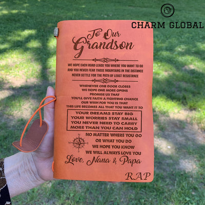 Personalized Journal For Grandson, To Our Grandson Notebook, Grandson Journal, N72