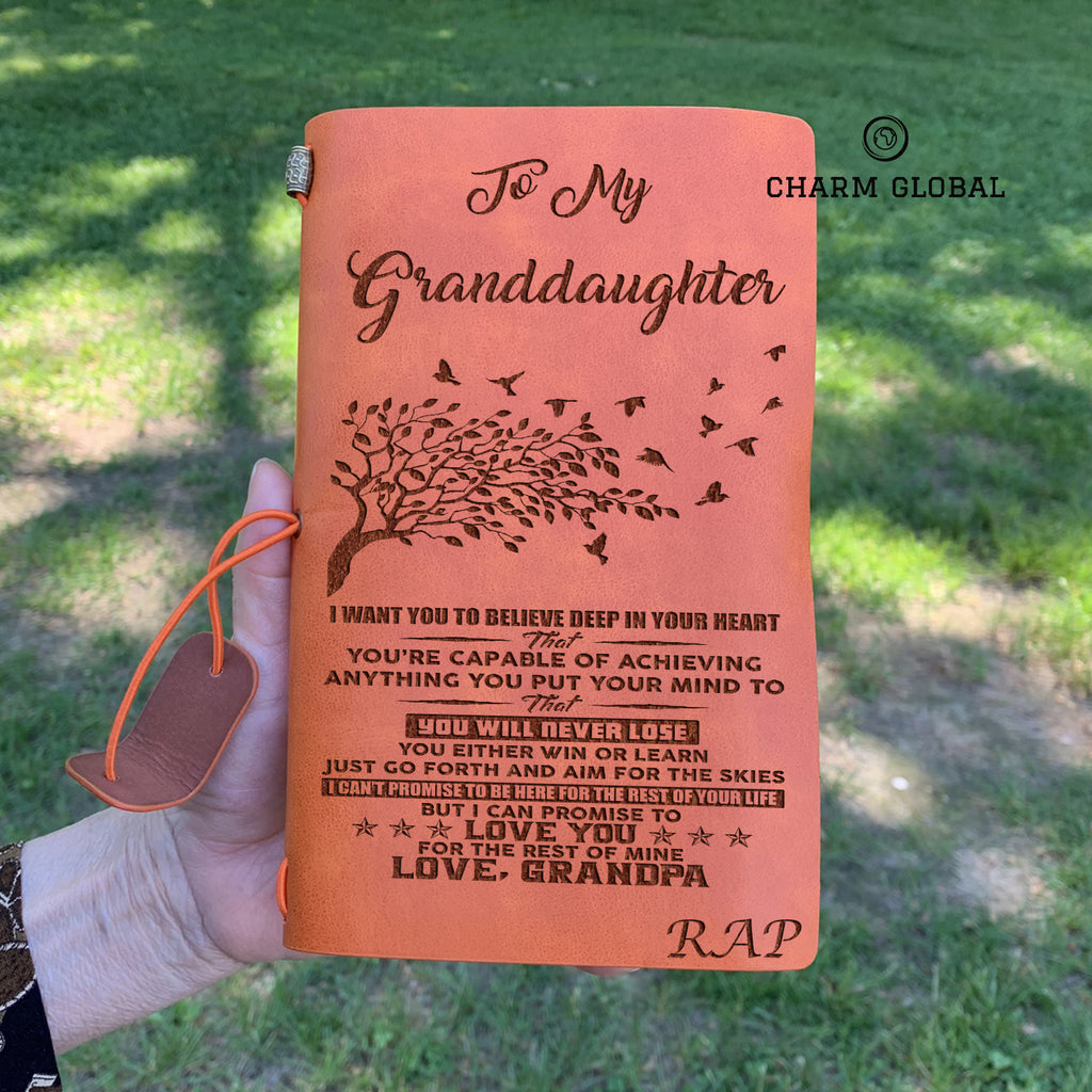 To My Granddaughter Notebook, Granddaughter Journal, Personalized Journal For Granddaughter, R55