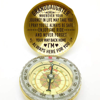To My Granddaughter Compass, Graduation Gift, Personalized Compass, Gifts For Her, EC017