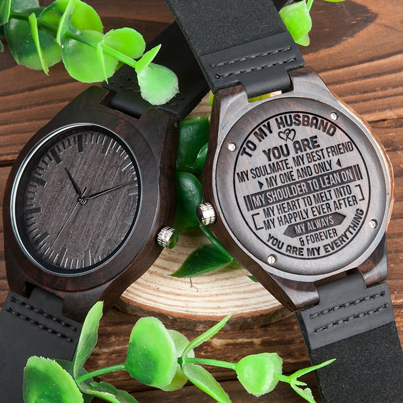 Engraved hot sale husband watch