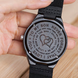 Personalized Wooden Watch For Son-Mom To Son Never Forget CG07