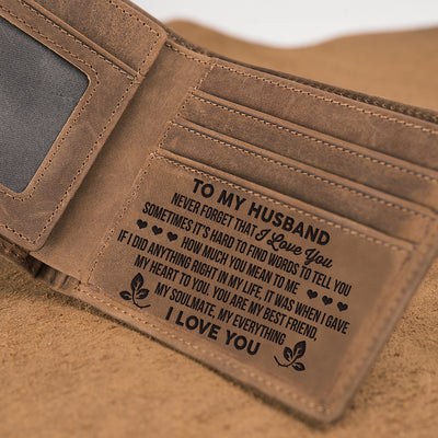 Engraved Wallet For Husband-Gift For Husband Never Forget W01